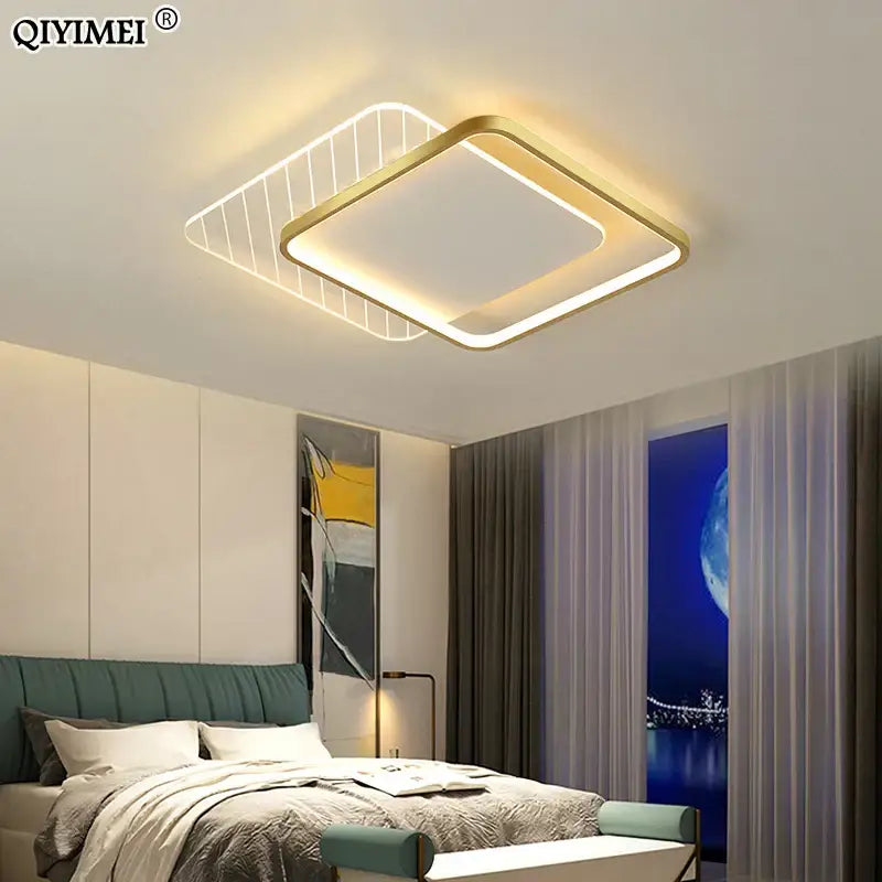 Modern rectangular gold decorbites led ceiling lights for living room
