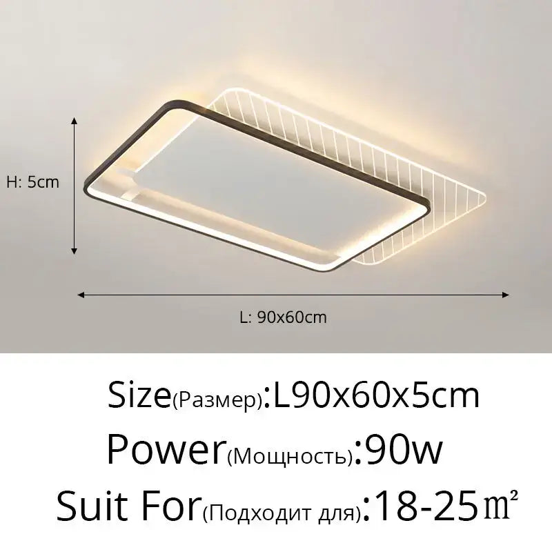Modern rectangular gold decorbites led ceiling lights for living room