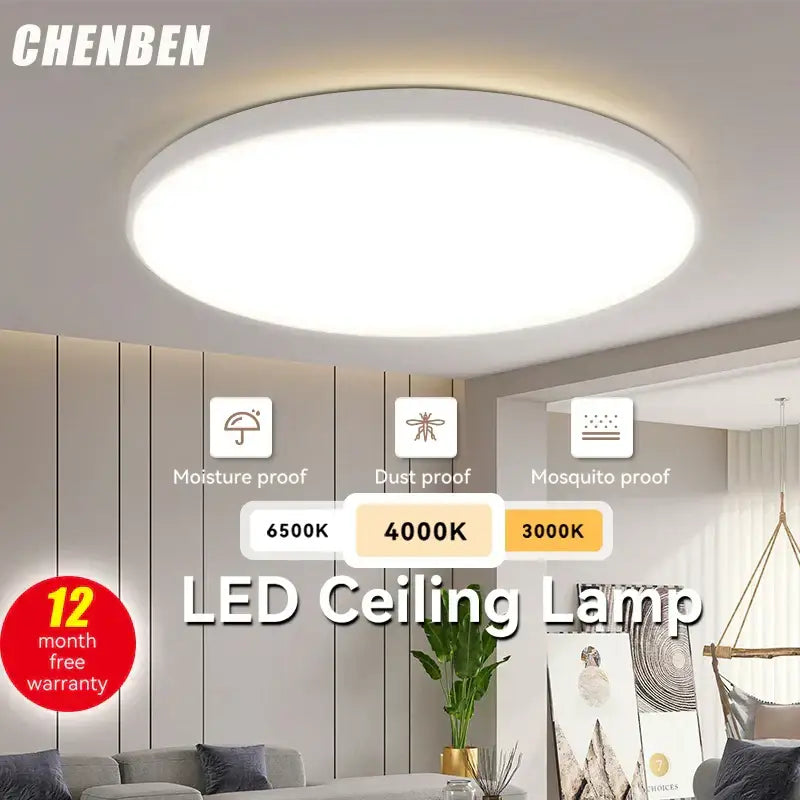 Modern white circular led ceiling lights bedroom sleek design