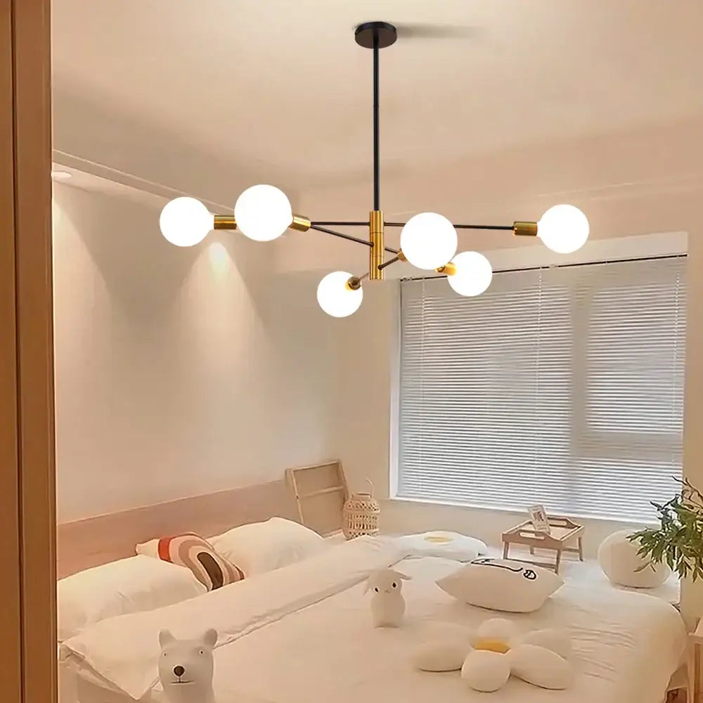 Modern black & gold decorbites led ceiling light living room chandelier