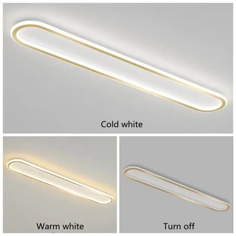 Modern black rectangular led ceiling lights for corridor warm white