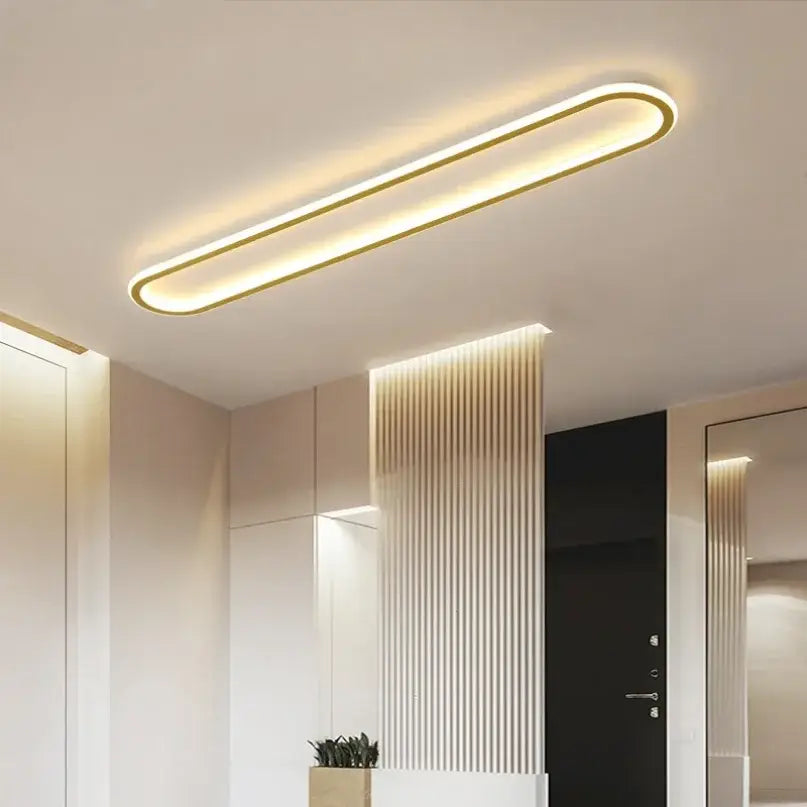 Modern black rectangular led ceiling lights for corridor warm white