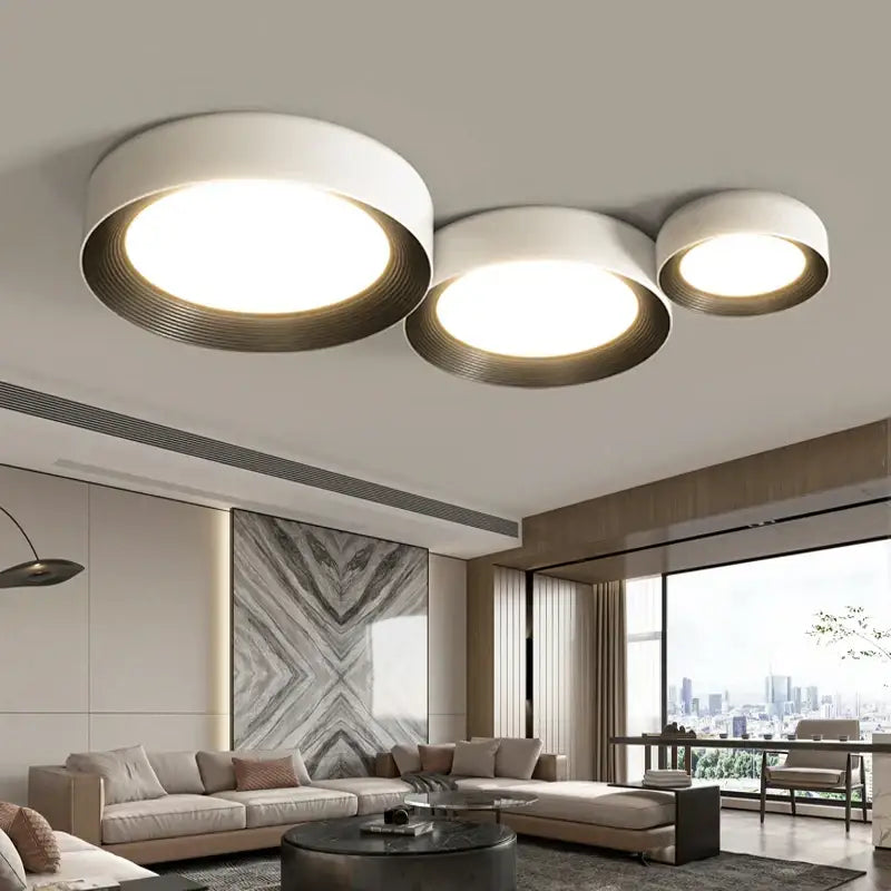Modern white ribbed led ceiling lights for bedroom