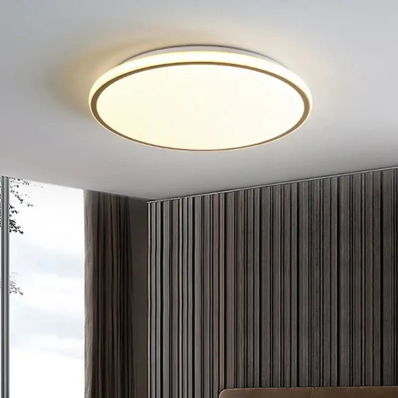 Modern metallic rim led ceiling lights living room diffused lighting