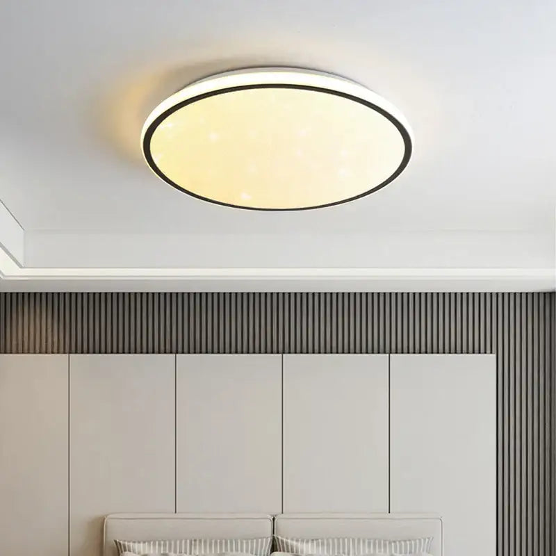 Modern metallic rim led ceiling lights living room diffused lighting