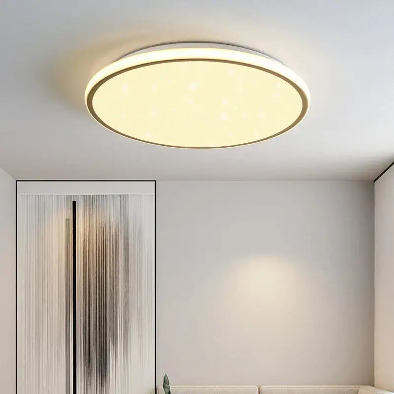 Modern metallic rim led ceiling lights living room diffused lighting