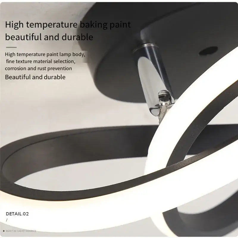 Modern minimalist black & white led ceiling lights bedroom living room
