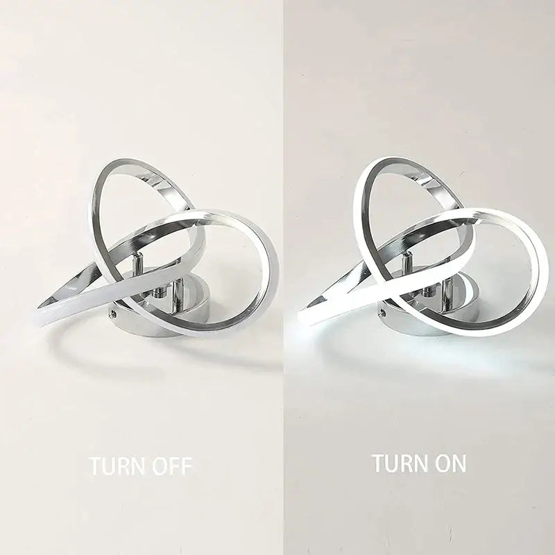 Modern chrome intertwined led ceiling lights living room lamp