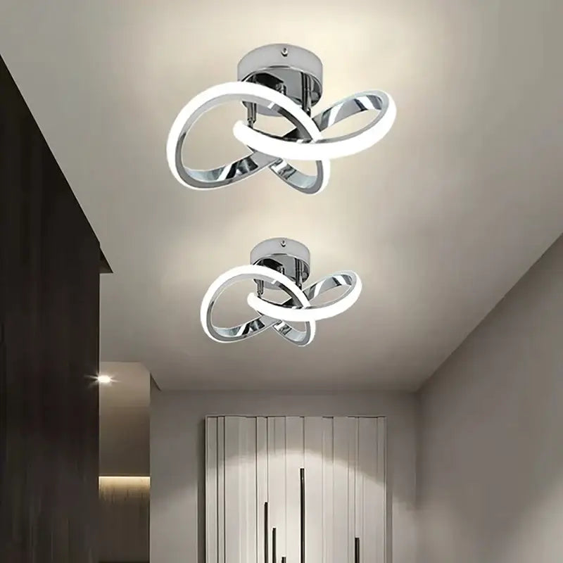Modern chrome intertwined led ceiling lights living room lamp
