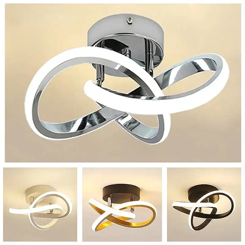 Modern chrome intertwined led ceiling lights living room lamp