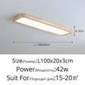 Modern rectangular dark wood led ceiling lights for living room