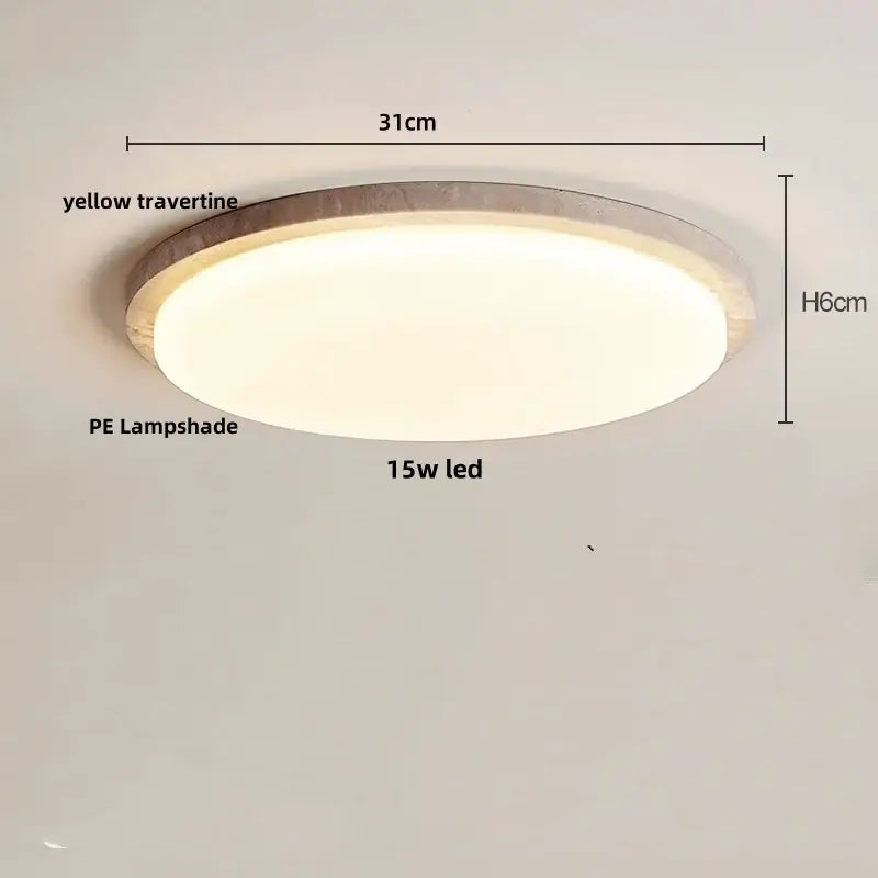 Modern white stone led ceiling light bedroom warm diffused glow
