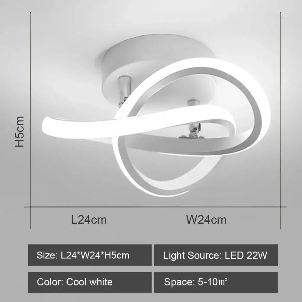 Modern geometric black & white led ceiling lights for living room