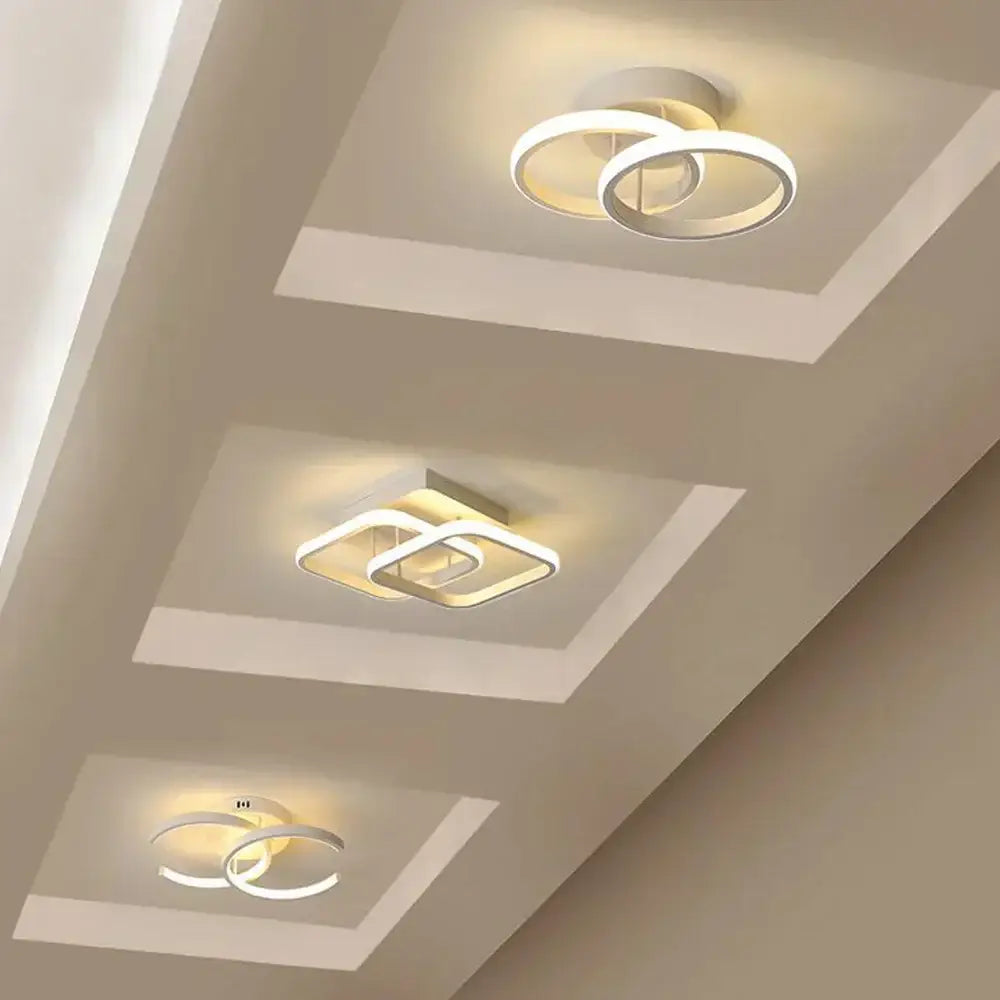 Modern geometric black & white led ceiling lights for living room
