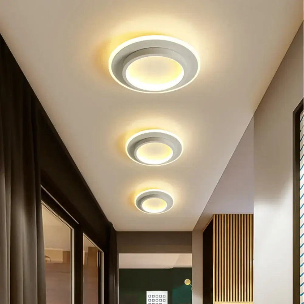Modern geometric black & white led ceiling lights for living room