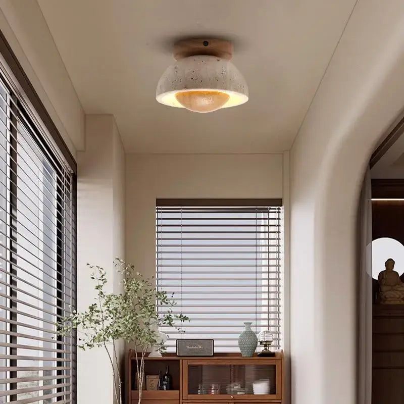 Modern style concrete led ceiling lights living room dome pair