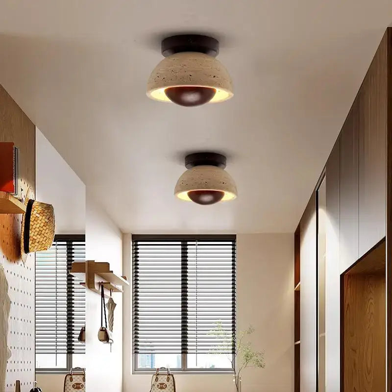 Modern style concrete led ceiling lights living room dome pair