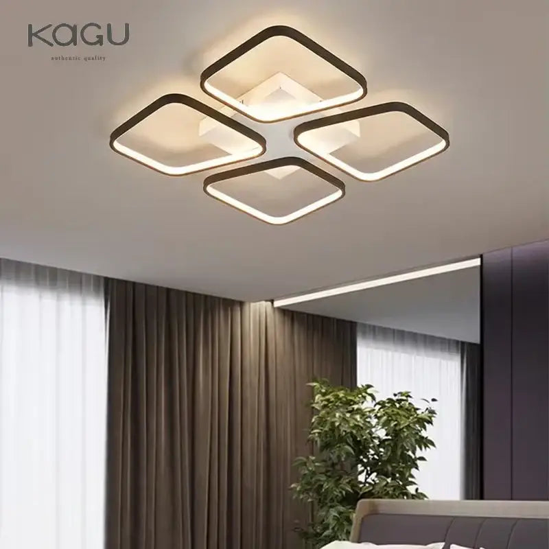 Modern geometric black led ceiling lights for living room