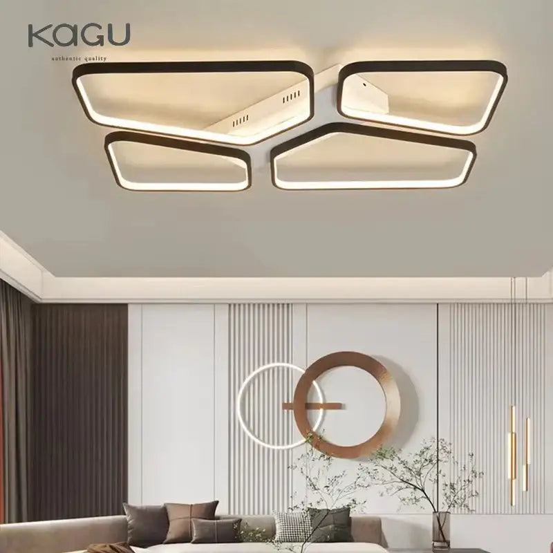 Modern geometric black led ceiling lights for living room