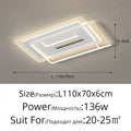 Modern rectangular white led ceiling lights for living room