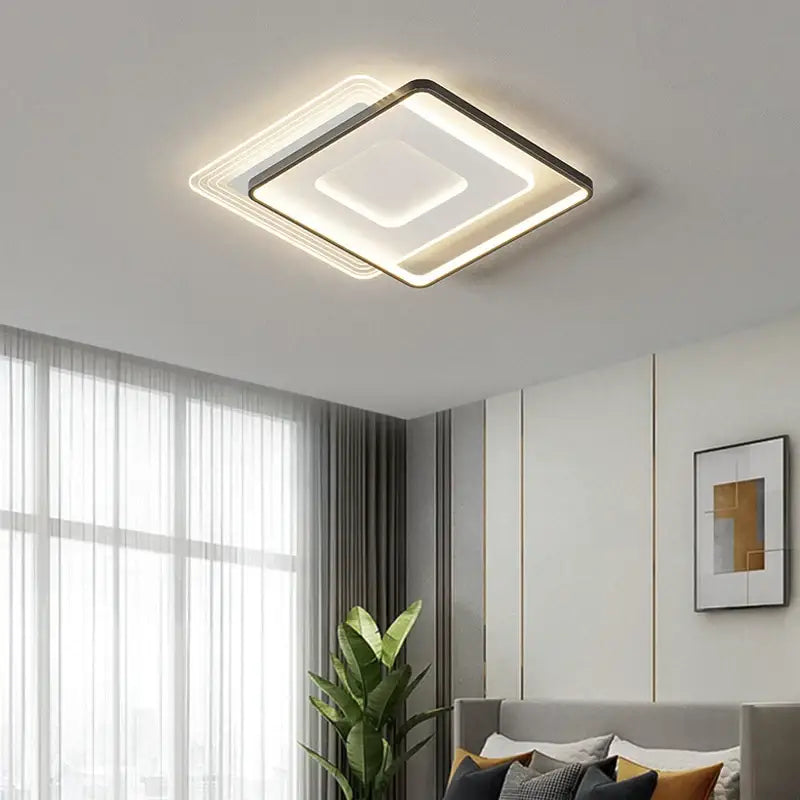 Modern rectangular white led ceiling lights for living room