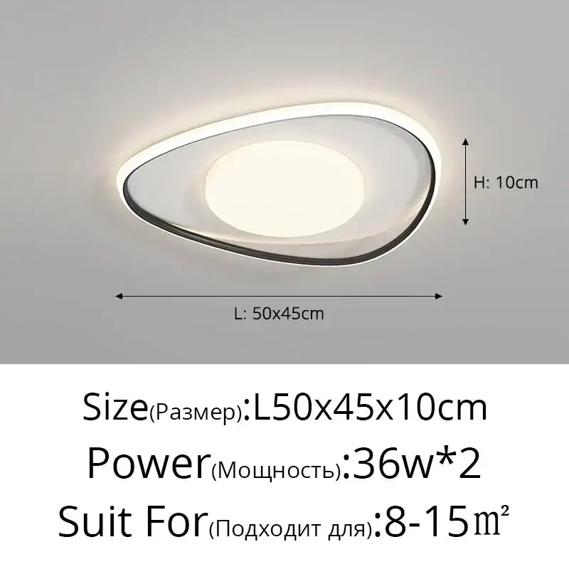 Modern white & gold square led ceiling lights for living room