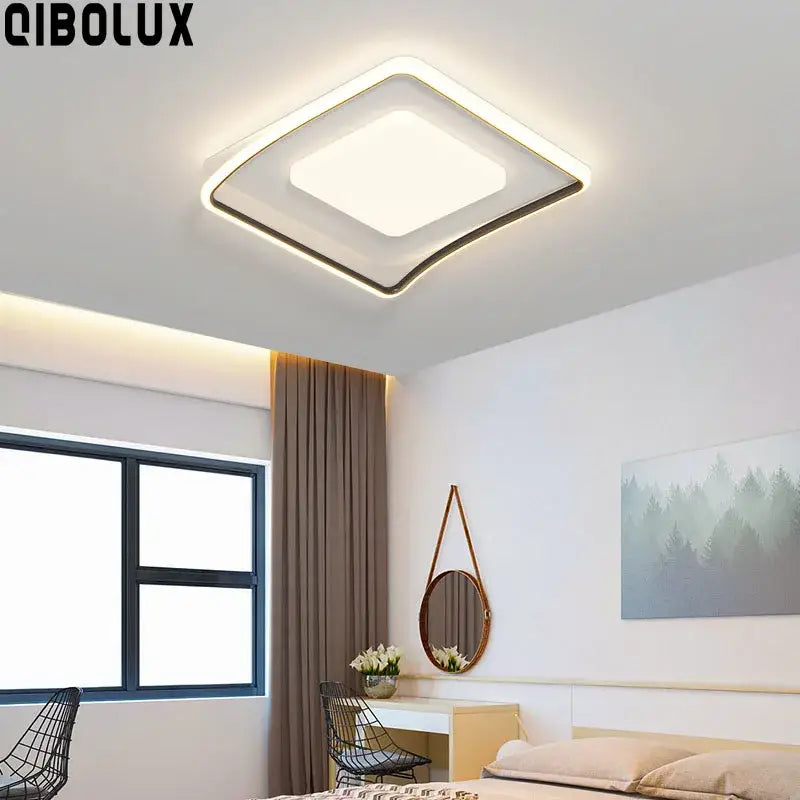 Modern white & gold square led ceiling lights for living room