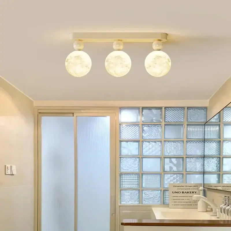 Modern cream led ceiling moon wall lamp bedroom lighting fixture
