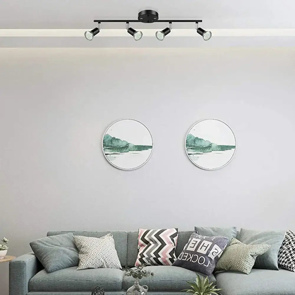 Modern black 5-light ceiling spotlight chandelier for living room
