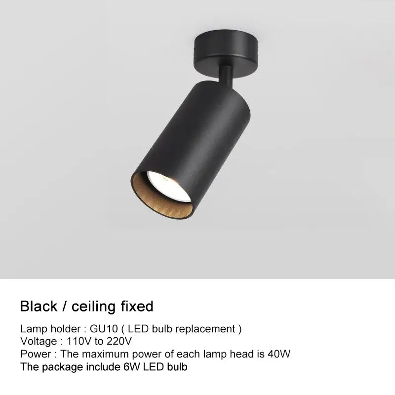 Modern black & white led ceiling spotlight living room track light