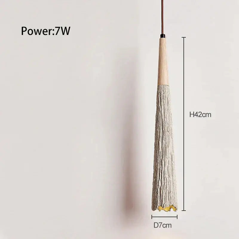 Decorbites led cement cream pendant lamp bedroom wood tassel light