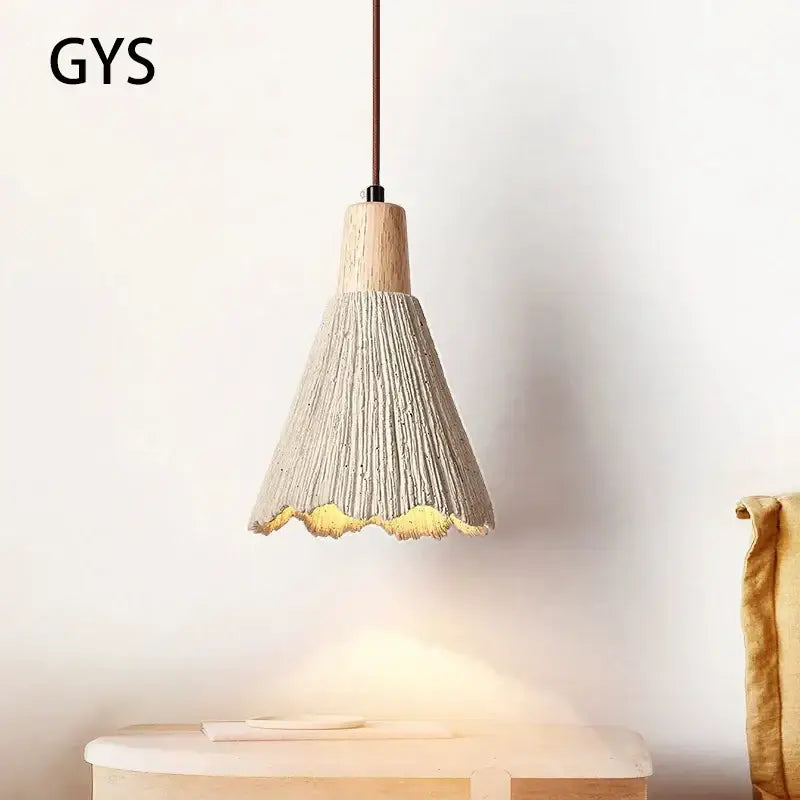 Wabi-sabi cream decorbites led cement pendant lamp dining room gold trim