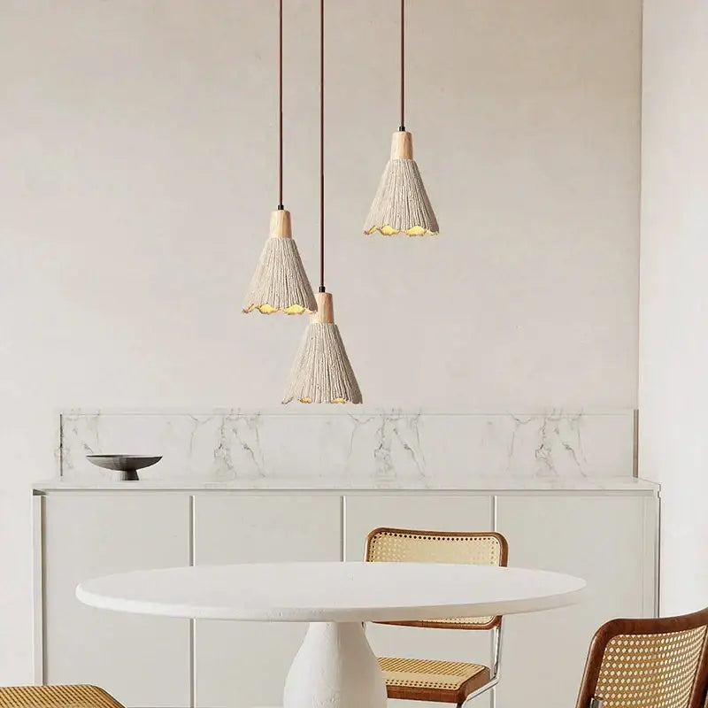 Wabi-sabi cream decorbites led cement pendant lamp dining room gold trim