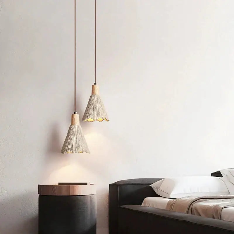 Wabi-sabi cream decorbites led cement pendant lamp dining room gold trim