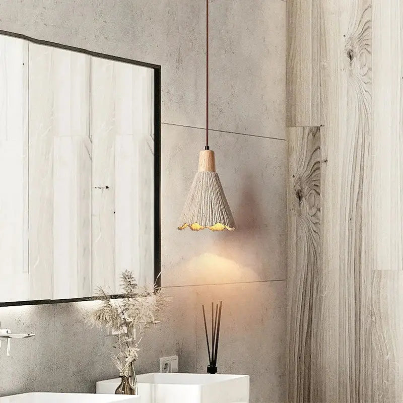 Wabi-sabi cream decorbites led cement pendant lamp dining room gold trim