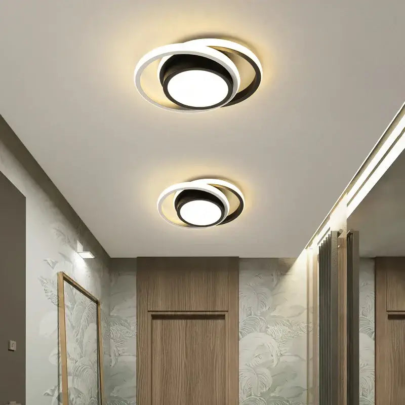 Modern intertwined led chandelier black & white living room light