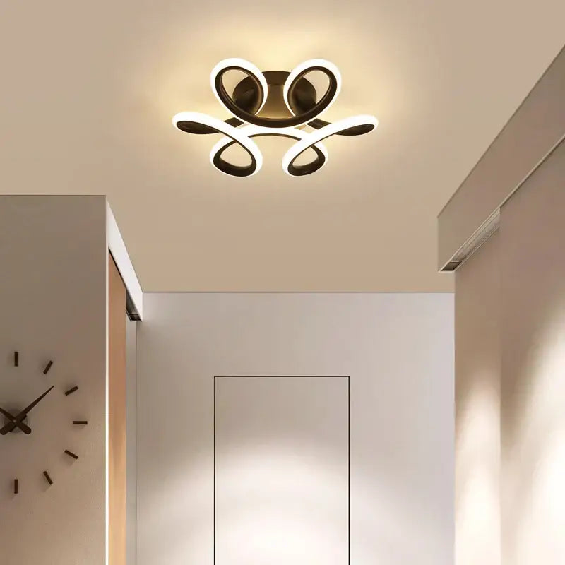 Modern intertwined led chandelier black & white living room light