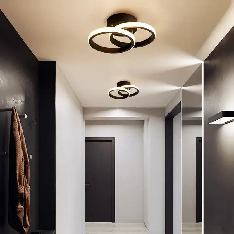Modern intertwined led chandelier black & white living room light