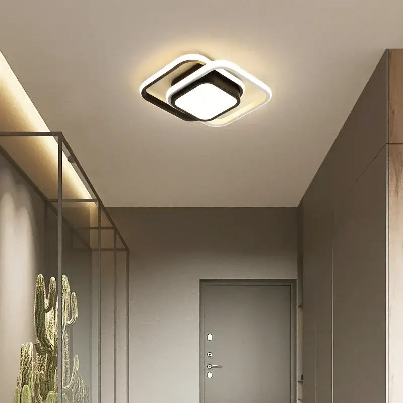 Modern intertwined led chandelier black & white living room light