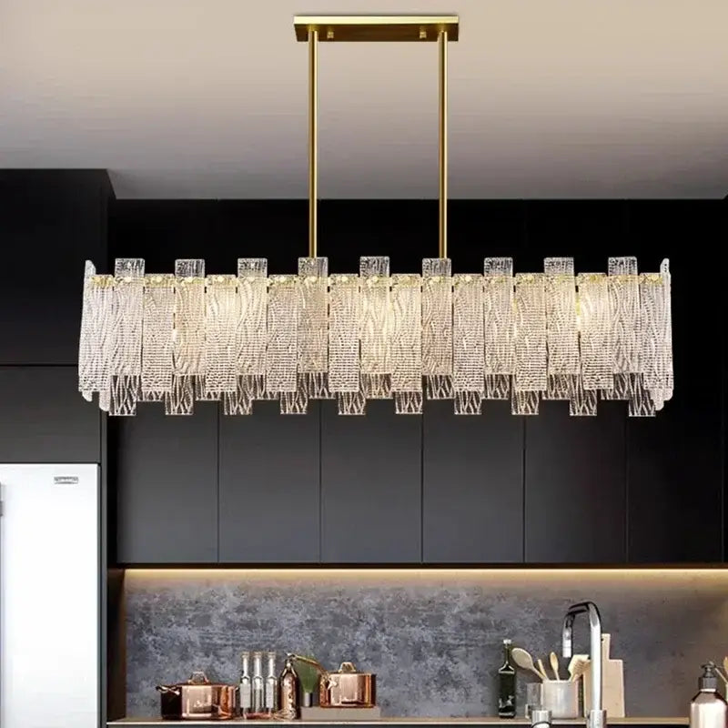 Modern gold led chandelier ceiling lamp for living room