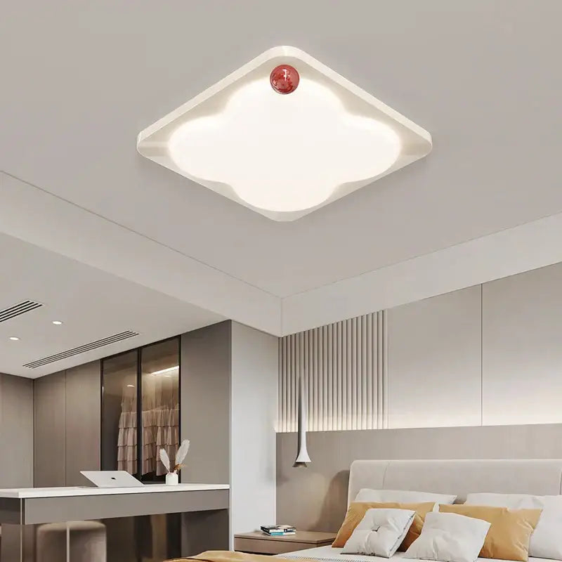 Modern rectangular white cloud led chandelier ceiling light bedroom