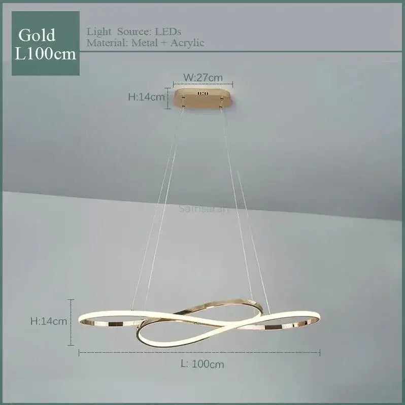 Modern chrome infinity led chandelier living room light