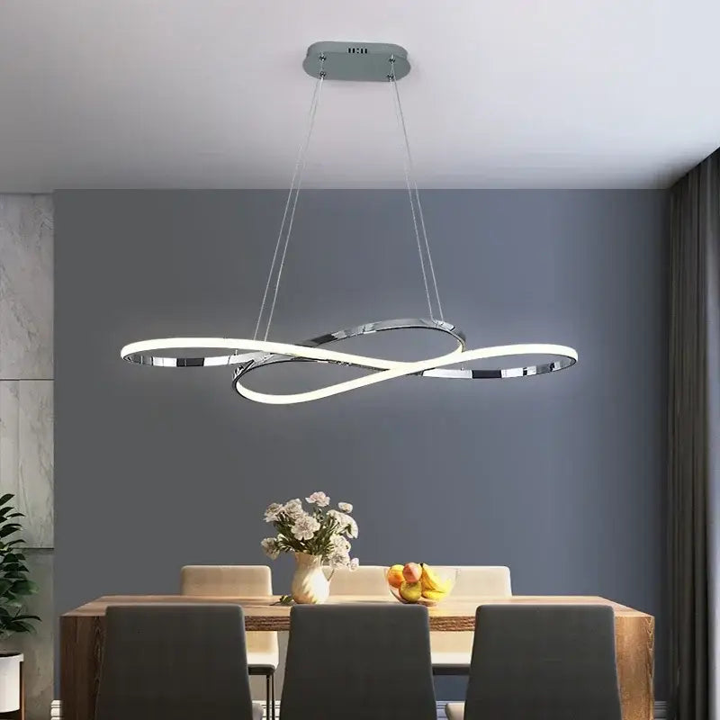 Modern chrome infinity led chandelier living room light