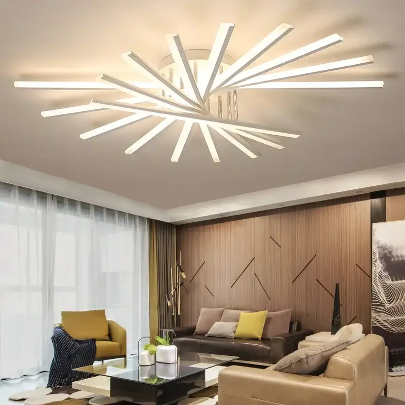 Modern starburst white decorbites led chandelier – living room fan
