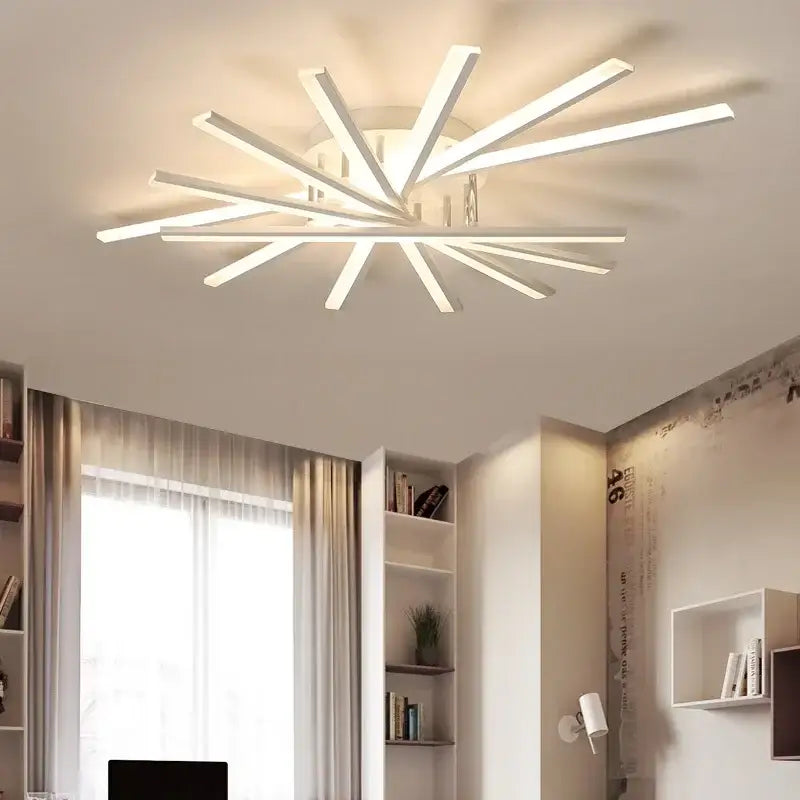 Modern starburst white decorbites led chandelier – living room fan