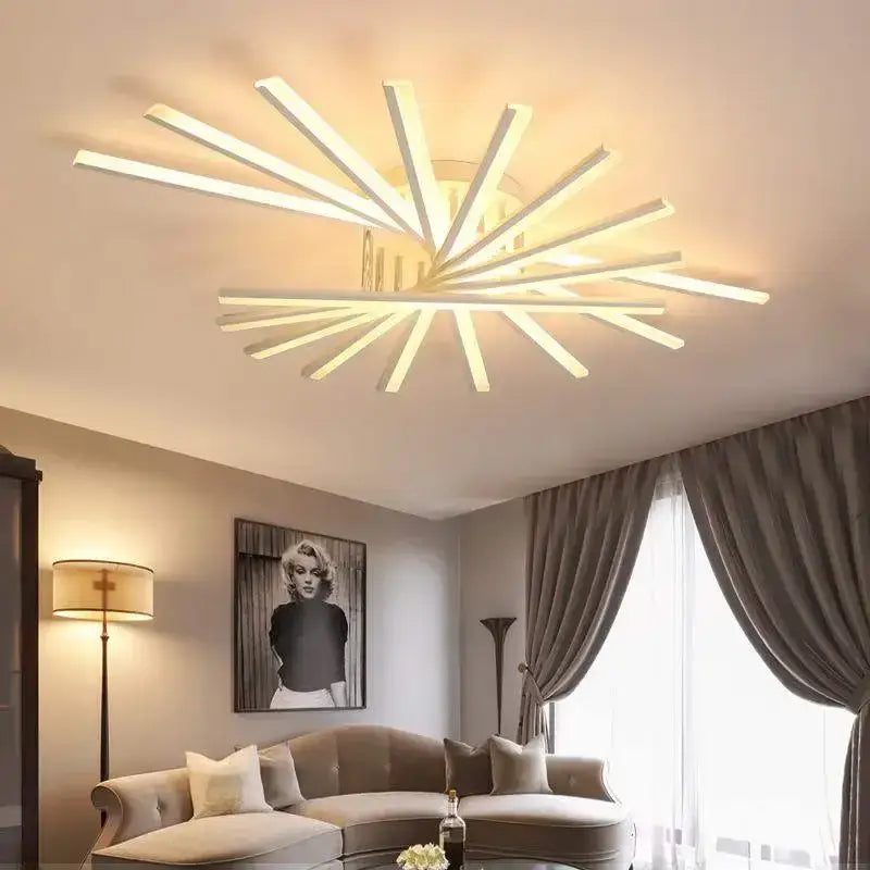 Modern starburst white decorbites led chandelier – living room fan