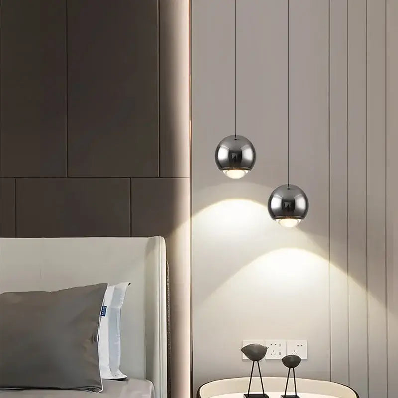 Modern chrome decorbites led chandelier bedroom spherical pendant light