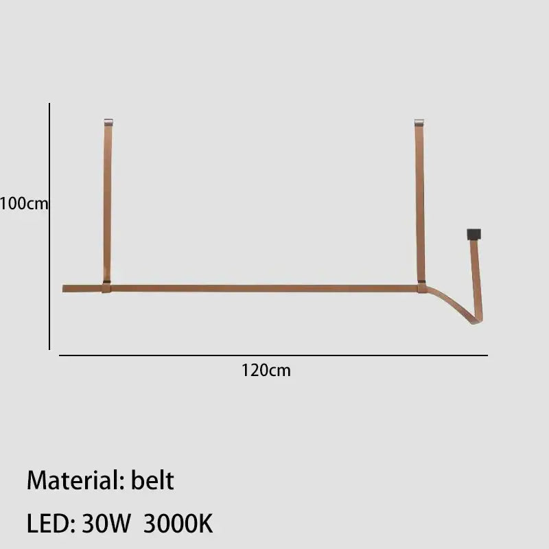 Modern minimalist leather strap decorbites led chandelier dining room