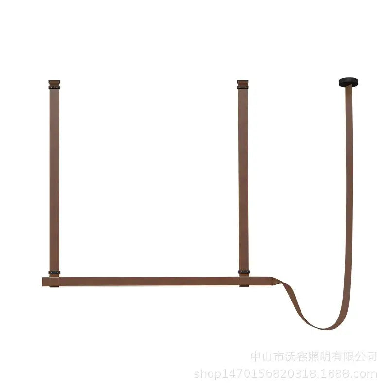Modern minimalist leather strap decorbites led chandelier dining room