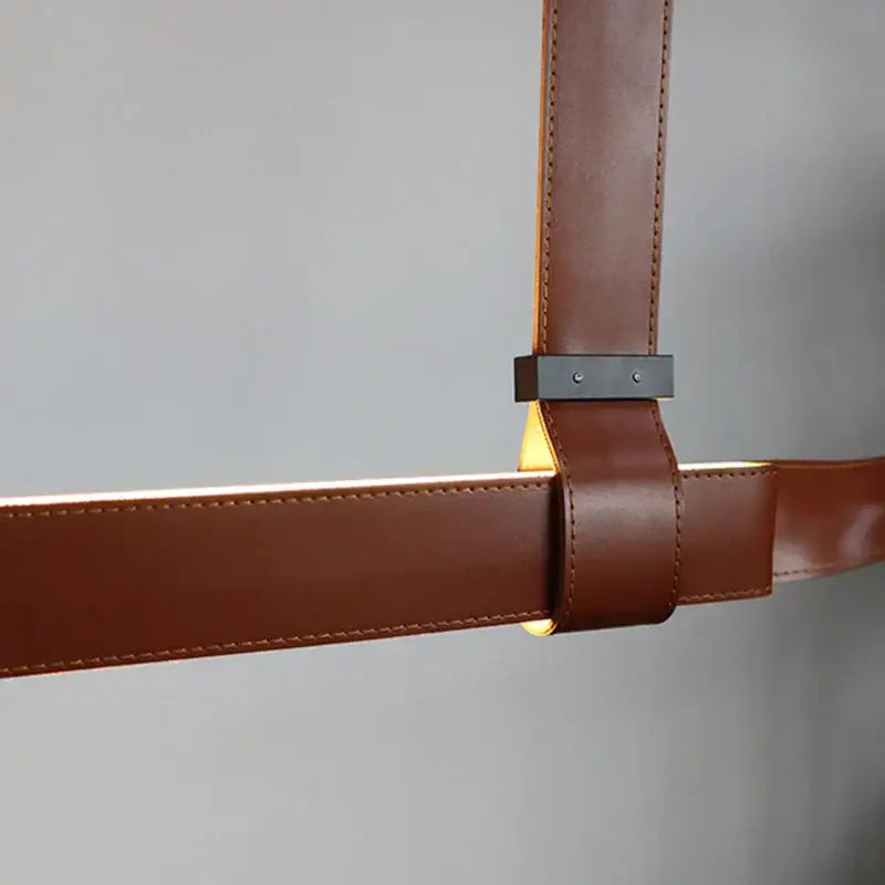 Modern minimalist leather strap decorbites led chandelier dining room